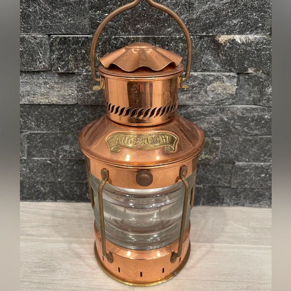 Antique Ankerlicht Lantern Nautical Maritime Anchor Light Lamp Holland Copper